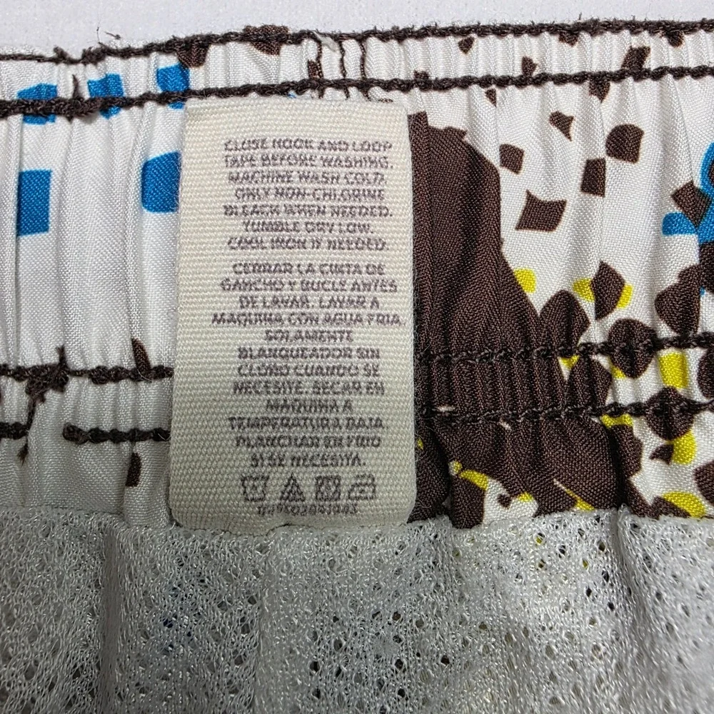 Ocean Pacific Mens XL Tropical Floral Board Shorts Blue Brown Swim Trunks OP